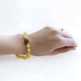 Vintage Style 8mm Irregular Amber Herbal Bracelet